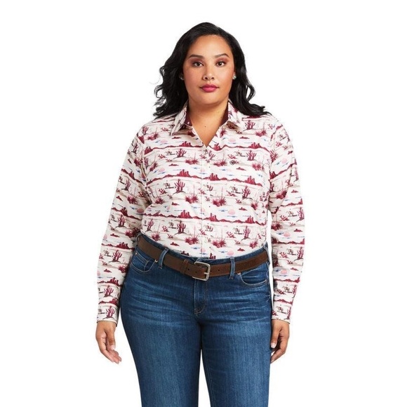 Ariat | Women's Kirby Stretch Yuma Landscape Print Western Shirt Size M NWT - Picture 2 of 10